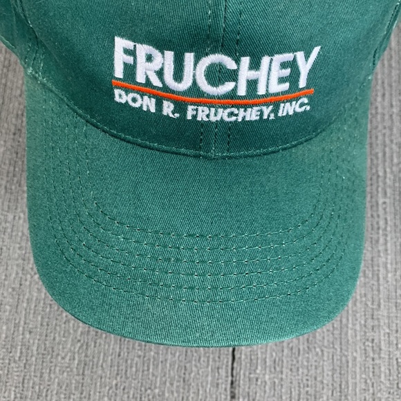 Vintage Fruchey Baseball Hat Mens Adjustable Green Strapback Cap Made in America - Picture 4 of 12